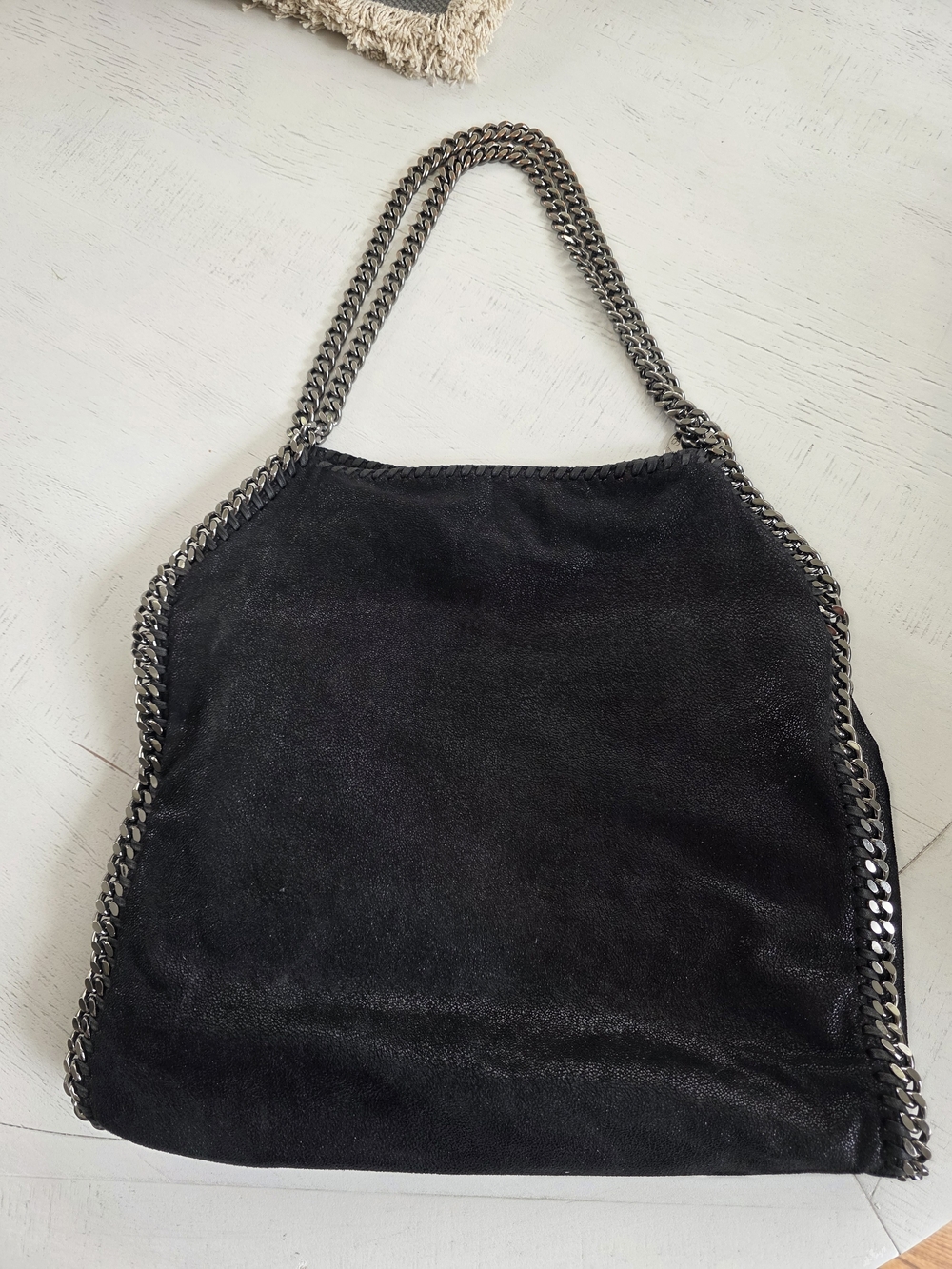 Stella McCartney Falabella large  Black Chain-Trim Shoulder Bag